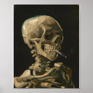 Poster Vincent Van Gogh - Crâne avec cigarette brûlante