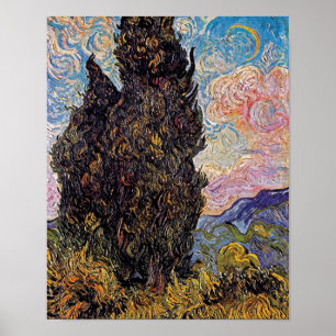 Poster Vincent Van Gogh - Cyprès Amoureux des Arbres d'Ar