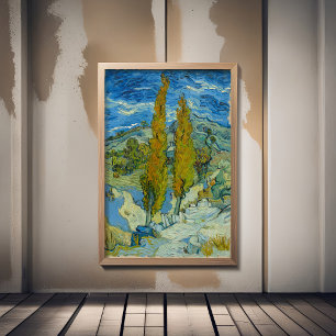 Poster Vincent Van Gogh, deux peupliers dans les Alpilles
