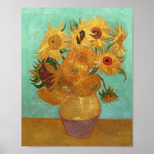 Poster Vincent Van Gogh Douze Tournesols Dans Un Vase (Devant)