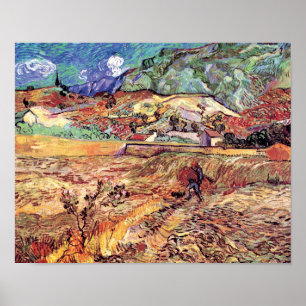 Poster Vincent Van Gogh - Enclosed Wheat Field Fine Art