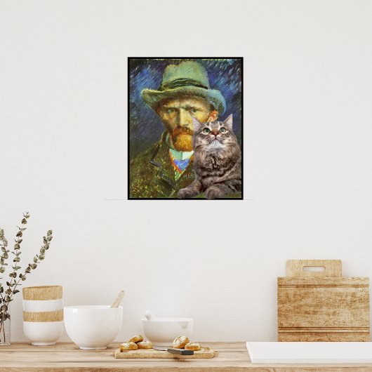 Poster Vincent van Gogh et son chat (Cuisine)