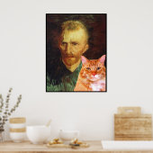 Poster Vincent van Gogh et son chat tabby rouge (Cuisine)