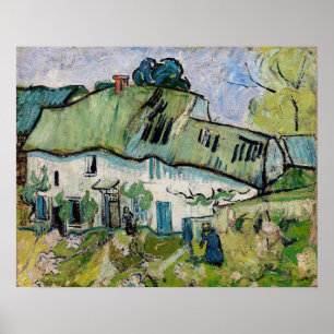 Poster Vincent van Gogh - Farmhouse with Two Figures