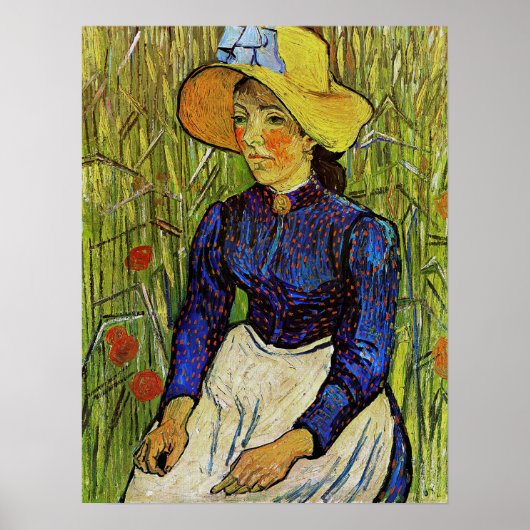 Poster Vincent van Gogh - Fille paysanne en Casquette de (Devant)