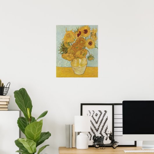 Poster Vincent Van Gogh, Fleurs de soleil (Bureau à domicile)