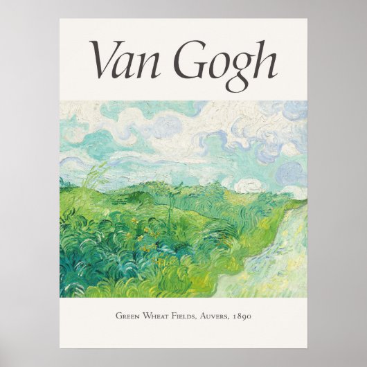 Poster Vincent van Gogh Green Blé Fields Art Imprimer (Devant)