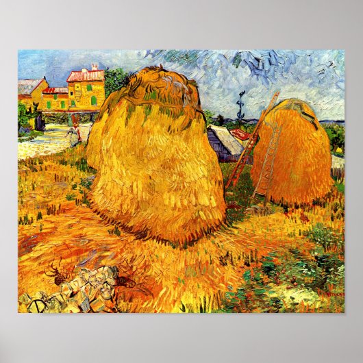 Poster Vincent Van Gogh - Haystacks en Provence (Devant)