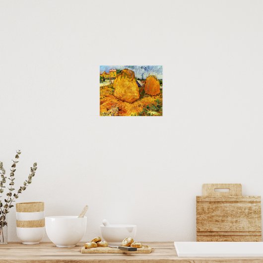 Poster Vincent Van Gogh - Haystacks en Provence (Cuisine)