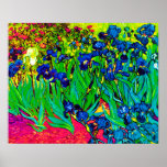 Poster Vincent Van Gogh - Irises - Art pop de fleurs<br><div class="desc">Huile sur toile de 1889 montrant de beaux iris violets que Van Gogh peignit en séjournant à l'Asylum de Saint Paul-de-Mausole à Saint-Remy, France. Alors que de nombreuses versions de ce tableau montrent les fleurs comme bleues, des scientifiques qui étudient les iris dans l'une des peintures ultérieures de Van Gogh...</div>