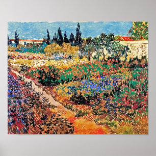 Poster Vincent Van Gogh - Jardin Fleuri avec sentier