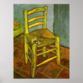 Poster Vincent van Gogh - La chaise de Vincent avec sa pi (Devant)