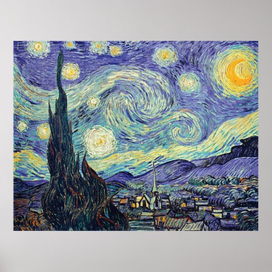 Poster Vincent Van Gogh La Nuit étoilée (Devant)