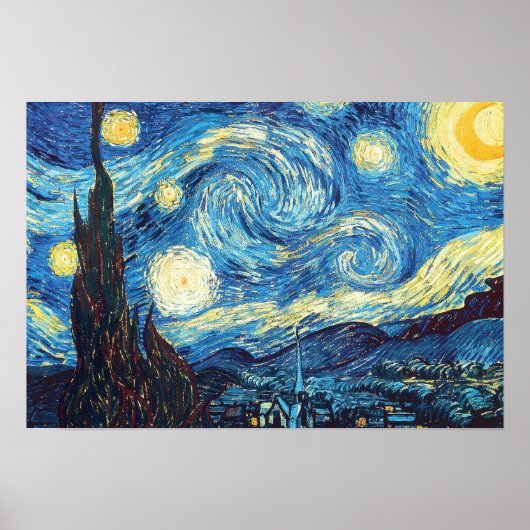 Poster Vincent Van Gogh, La Nuit étoilée (Devant)