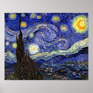 Poster Vincent Van Gogh - La Nuit étoilée Beaux-Arts