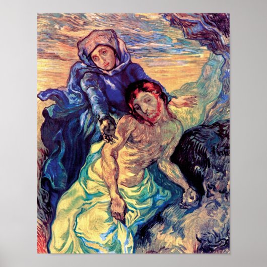 Poster Vincent Van Gogh - La Pieta - Jésus & Vierge Marie (Devant)