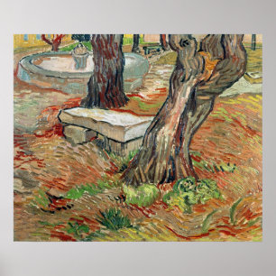 Poster Vincent van Gogh   le banc au Saint-Remy