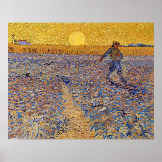 Poster Vincent van Gogh - Le Semeur au soleil couchant (Devant)