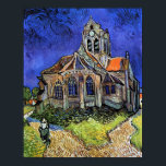 Poster Vincent Van Gogh - L'église d'Auvers<br><div class="desc">Huile sur toile à partir de 1890, Van Gogh peint cela après avoir quitté l'asile à Saint-Rémy et déménagé à Auvers-sur-Oise pour être traité par le Dr Paul Gachet. Contrairement à des magasins similaires, Art Lover's Cafe présente des oeuvres d'art classiques à haute résolution qui ont été restaurées, équilibrées et...</div>