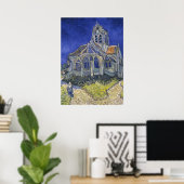 Poster VINCENT VAN GOGH - L'église d'Auvers 1890 (Bureau à domicile)
