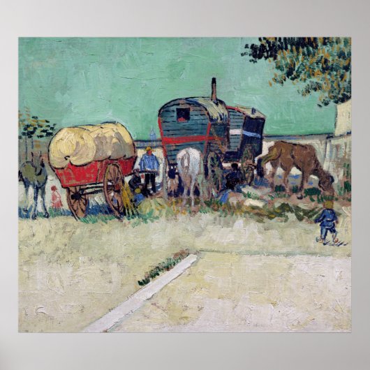 Poster Vincent van Gogh | Les Caravanes, L'Encampement Ts (Devant)