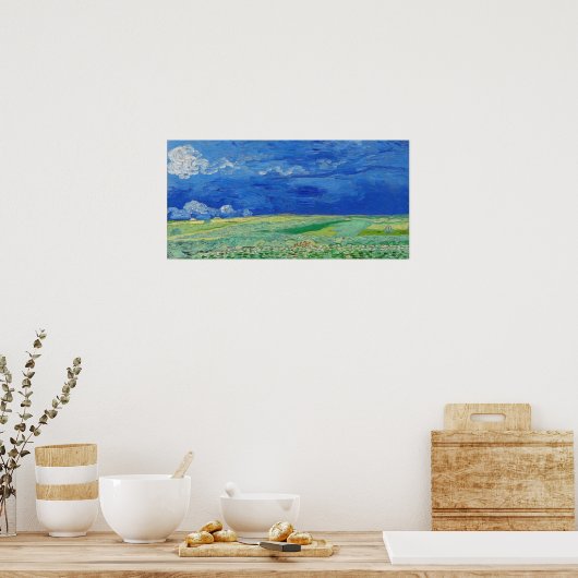 Poster Vincent van Gogh - Les champs de roues sous Thunde (Cuisine)