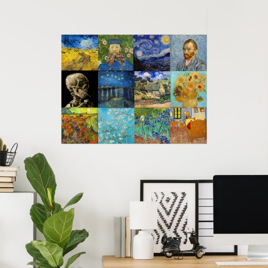Poster Vincent Van Gogh - Masterpieces Patchwork (Bureau à domicile)
