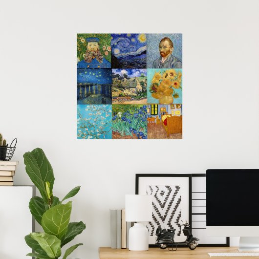 Poster Vincent Van Gogh - Masterpieces Patchwork (Bureau à domicile)
