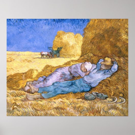 Poster Vincent van Gogh | Midi, La Siesta, après Millet (Devant)