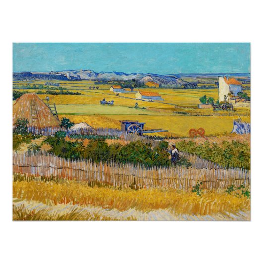 Poster Vincent van Gogh - Moisson à La Crau (Devant)