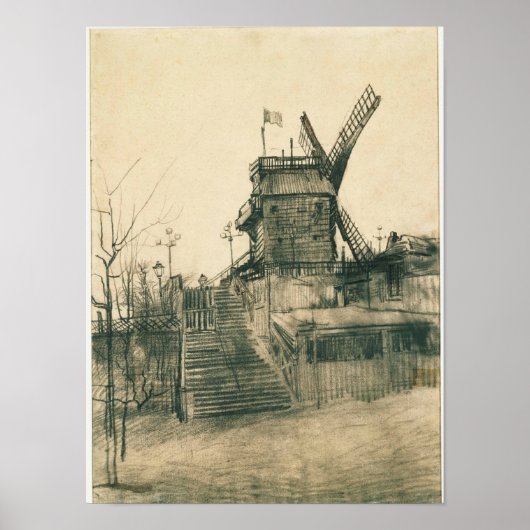Poster Vincent van Gogh - Moulin de la Galette (Devant)