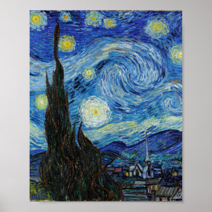 Poster Vincent Van Gogh Nuit d'art Vintage