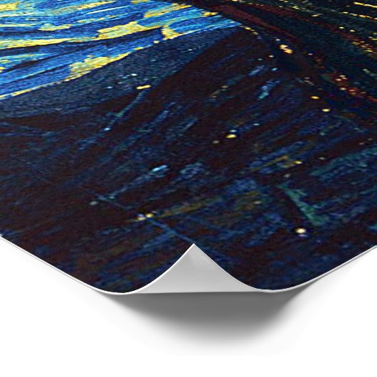Poster Vincent Van Gogh - Nuit étoilée (Coin)