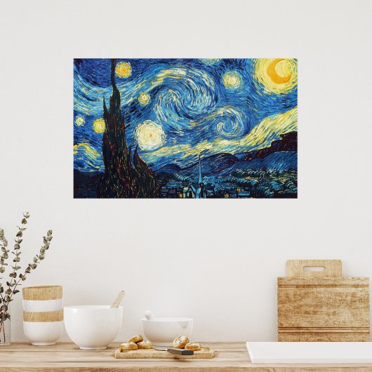 Poster Vincent Van Gogh - Nuit étoilée (Cuisine)