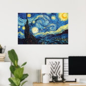 Poster Vincent Van Gogh - Nuit étoilée (Bureau à domicile)
