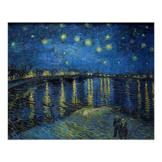 Poster Vincent van Gogh - Nuit étoilée sur le Rhône (Devant)