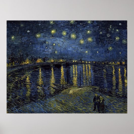 Poster Vincent van Gogh Nuit étoilée sur le Rhône (Devant)