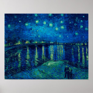 Poster Vincent Van Gogh - Nuit étoilée sur le Rhône
