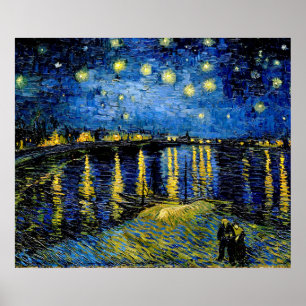 Poster Vincent Van Gogh Nuit Sur Le Rhône 1888