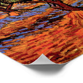 Poster Vincent Van Gogh - Olive Grove avec ciel orange (Coin)