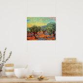 Poster Vincent Van Gogh - Olive Grove avec ciel orange (Cuisine)