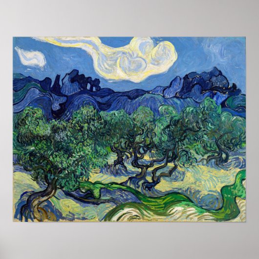 Poster Vincent van Gogh - Oliviers aux Alpilles (Devant)