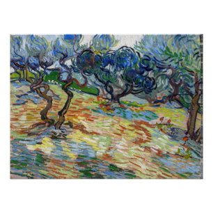 Poster Vincent van Gogh - Oliviers : Ciel bleu vif