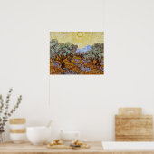 Poster Vincent van Gogh - Oliviers, ciel jaune et soleil (Cuisine)