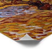 Poster Vincent van Gogh - Oliviers, ciel jaune et soleil (Coin)