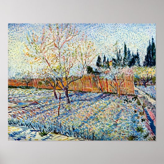 Poster Vincent Van Gogh - Orchard avec Peach Trees (Devant)