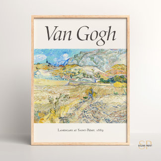 Poster Vincent van Gogh Paysage à Saint-Rémy France