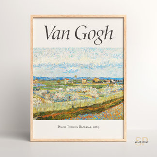 Poster Vincent van Gogh Peach Trees in Blossom Art Imprim