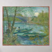Poster Vincent van Gogh Pêche au printemps, Pont de Cl (Devant)