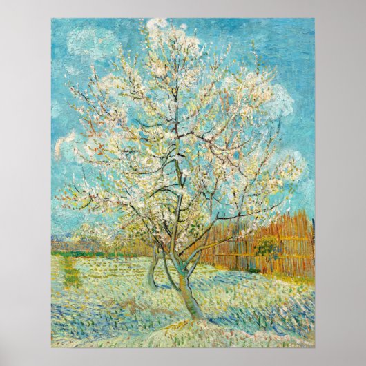 Poster Vincent van Gogh - Poche rose en fleurs (Devant)